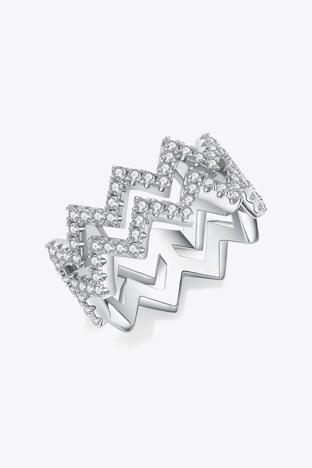 Adored Moissanite Zigzag Stacking Rings - VAleG