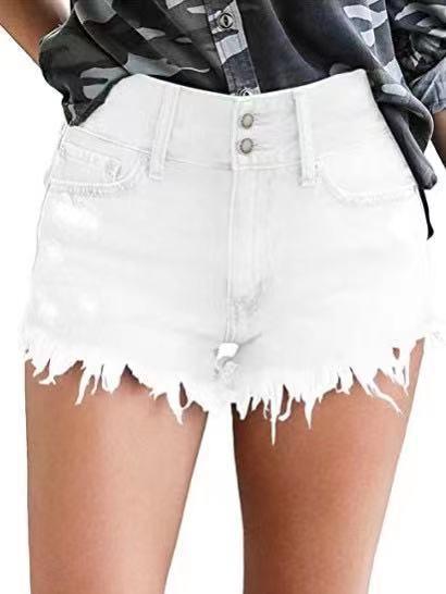 Sexy Denim Shorts With Buckles And Slits - VAleG