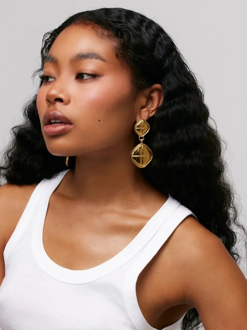 18K Gold-Plated Stainless Steel Square Earrings - VAleG