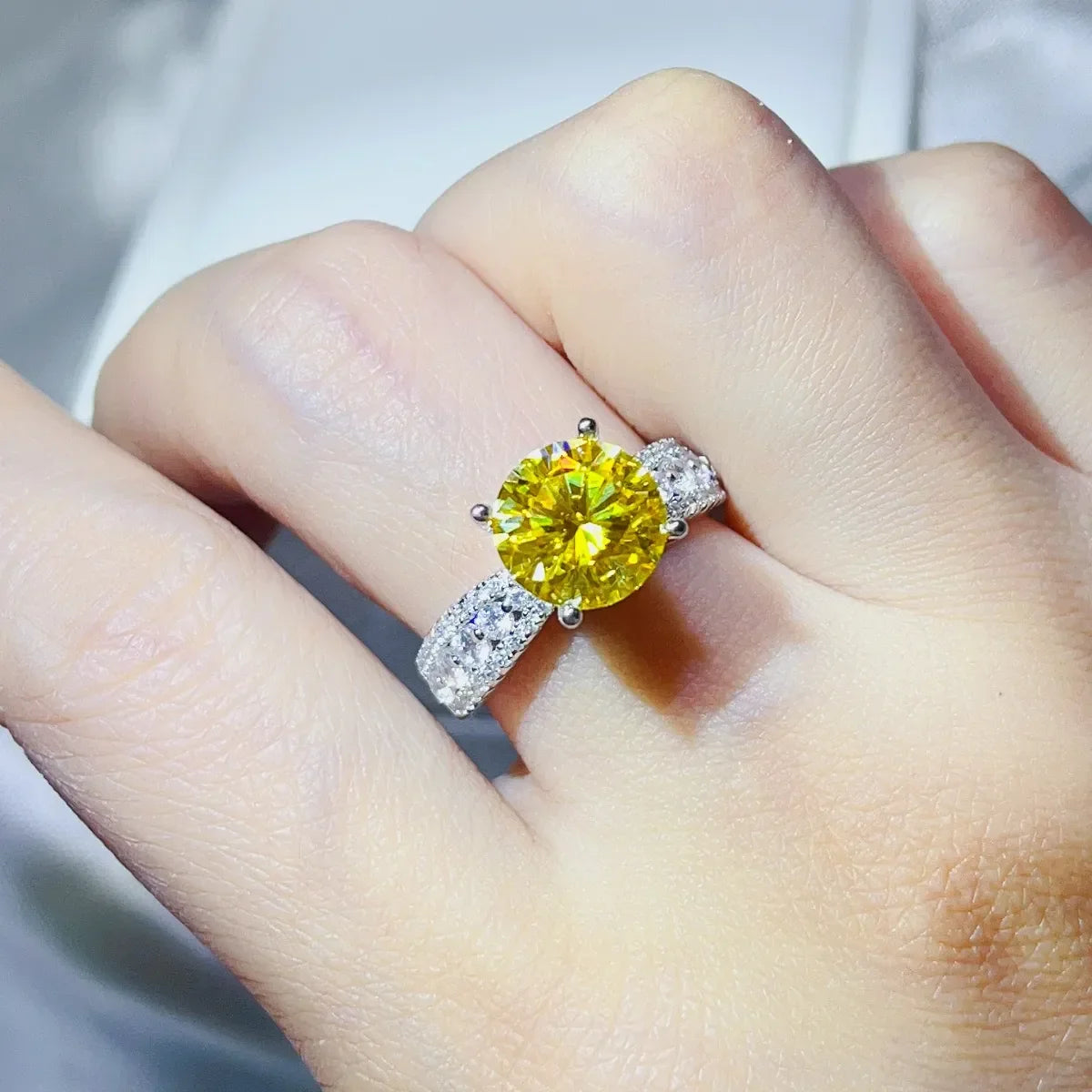 3 Carat Moissanite 925 Sterling Silver Ring - VAleG