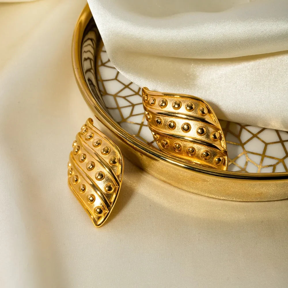 18K Gold-Plated Stainless Steel Stud Earrings - VAleG