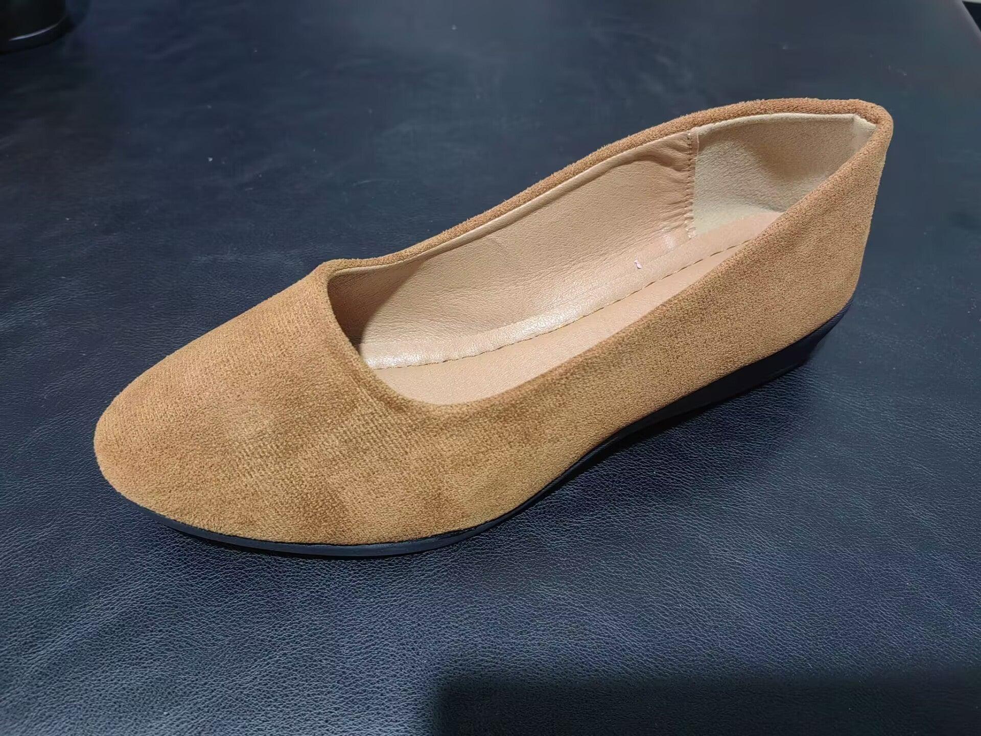 Spring New Pointed Toe Women's Plus Size Shallow Mouth Wedge Pumps Doug Shoes Sports Casual - VAleG