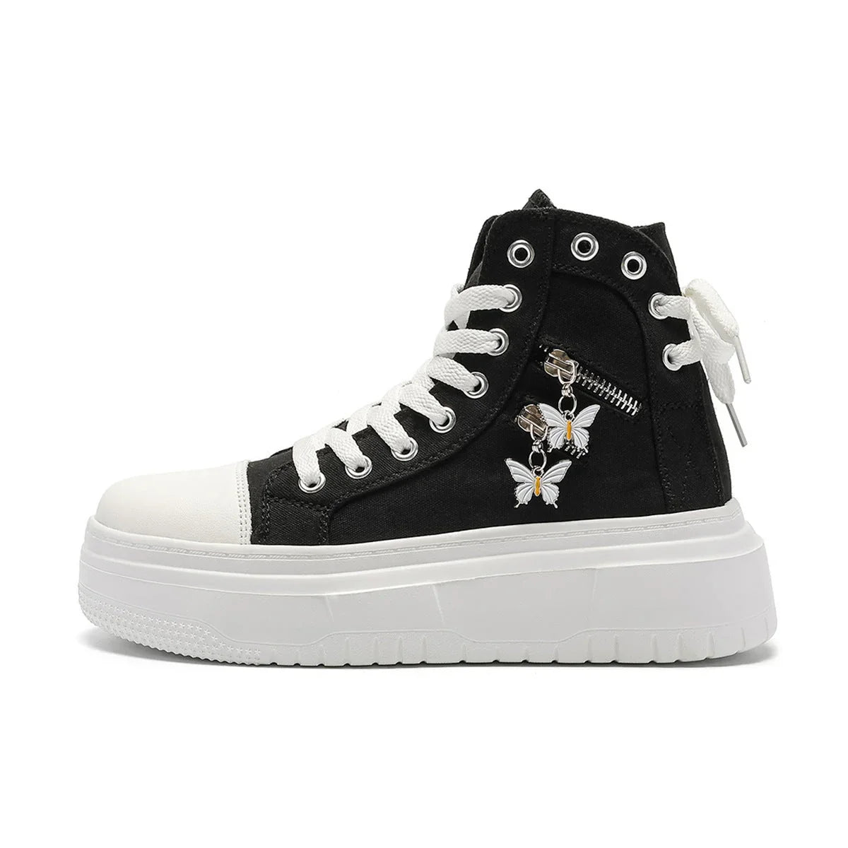 New Outdoor All-matching Butterfly Zipper Canvas Shoes - VAleG