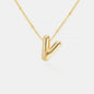 Gold-Plated Bubble Initial Necklace - VAleG