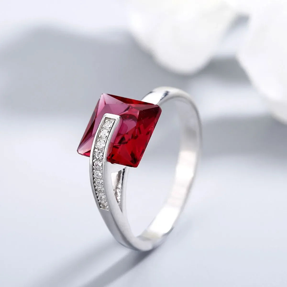 925 Sterling Silver Inlaid Zircon Ring - VAleG