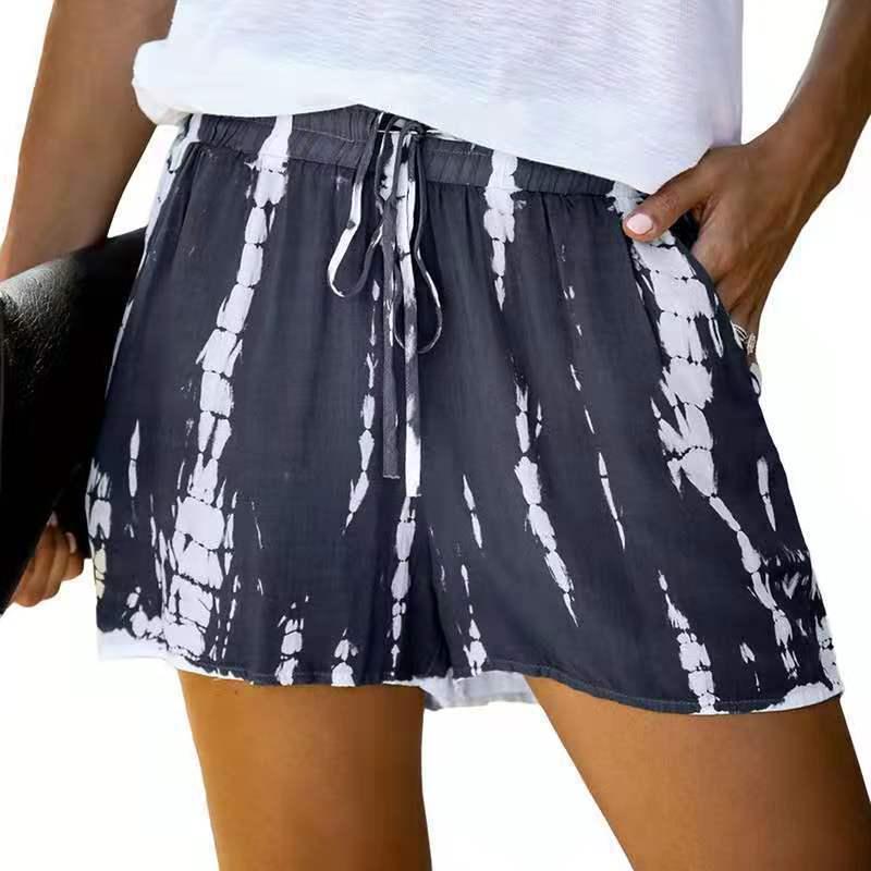 Summer European And American Tie-dye Striped Wide-leg Shorts - VAleG
