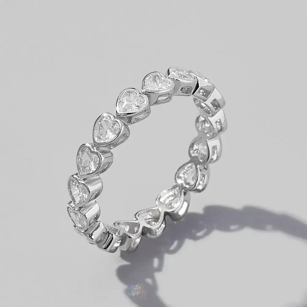 925 Sterling Silver Zircon Heart Ring - VAleG