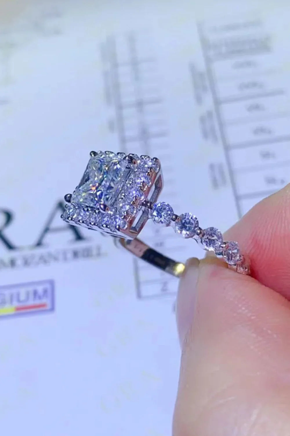Adored 1 Carat Moissanite Square Ring - VAleG