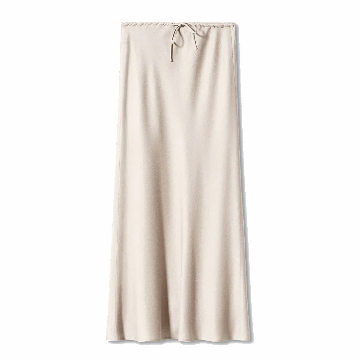 High Quality Satin Dress High Waist Drawstring Lace-up Solid Skirt Women - VAleG