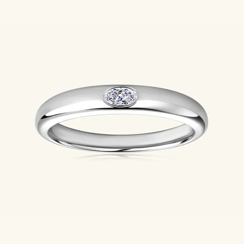925 Sterling Silver Inlaid Moissanite Ring - VAleG