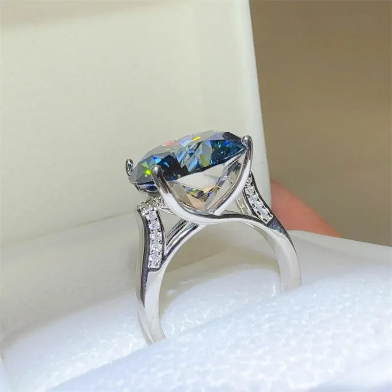 10 Carat 925 Sterling Silver Moissanite Ring - VAleG