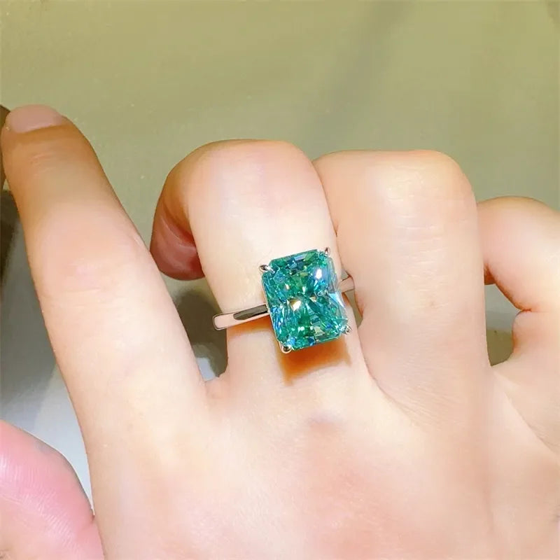 2 Carat 925 Sterling Silver Moissanite Rectangle Shape Ring - VAleG