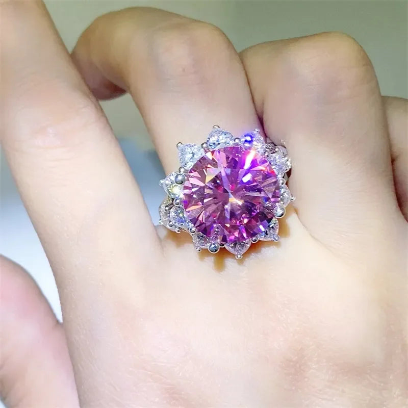 10 Carat Moissanite Zircon 925 Sterling Silver Ring - VAleG