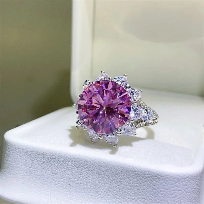 10 Carat Moissanite Zircon 925 Sterling Silver Ring - VAleG