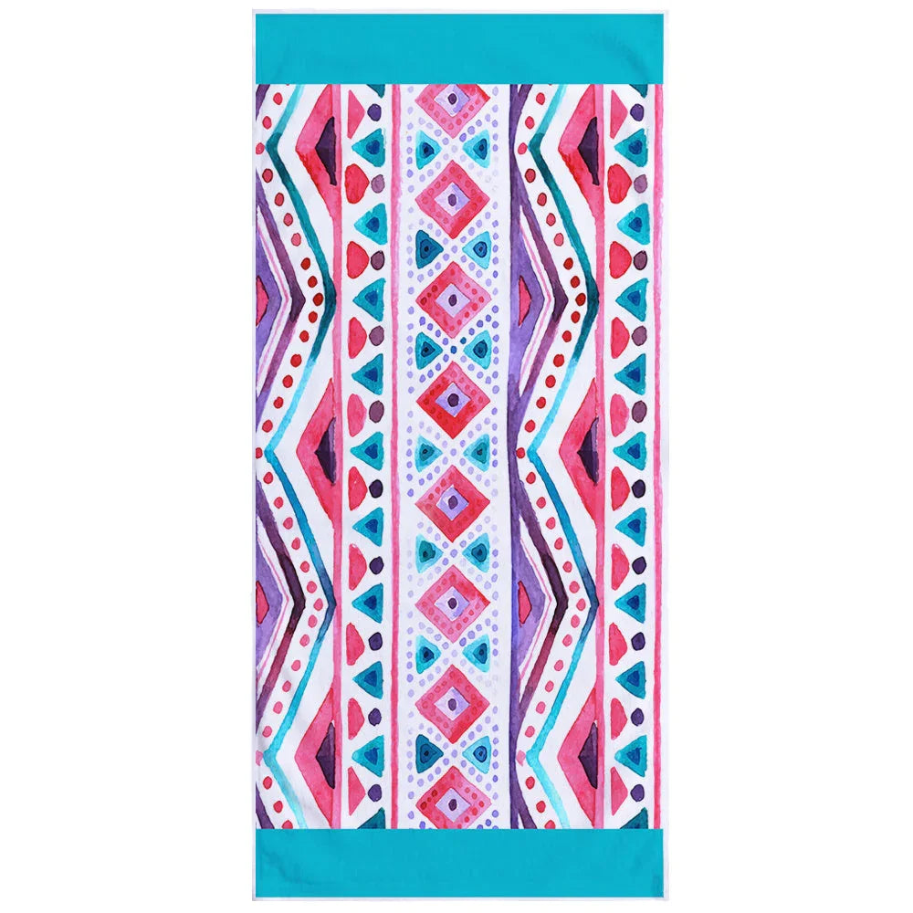 Microfiber Square Print Beach Towel - VAleG