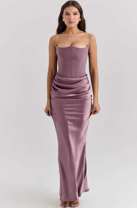 Slim Tube Top Long Dress Sexy Fashion Bandeau Backless Party Evening Dresses For Women Clothing - VAleG