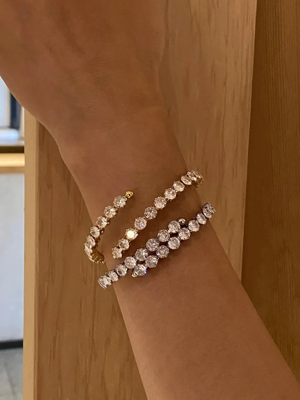 Stainless Steel Inlaid Zircon Bracelet - VAleG