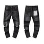 American High Street Hole & Patch Trendy Retro Straight Jeans - VAleG