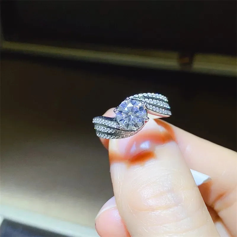 1 Carat Moissanite 925 Sterling Silver Ring - VAleG