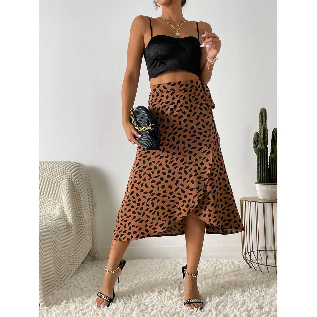 Elegant Polka Dot Print Ladies' Dress - VAleG