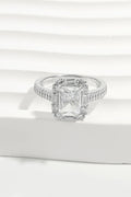 925 Sterling Silver Inlaid Zircon Square Ring - VAleG