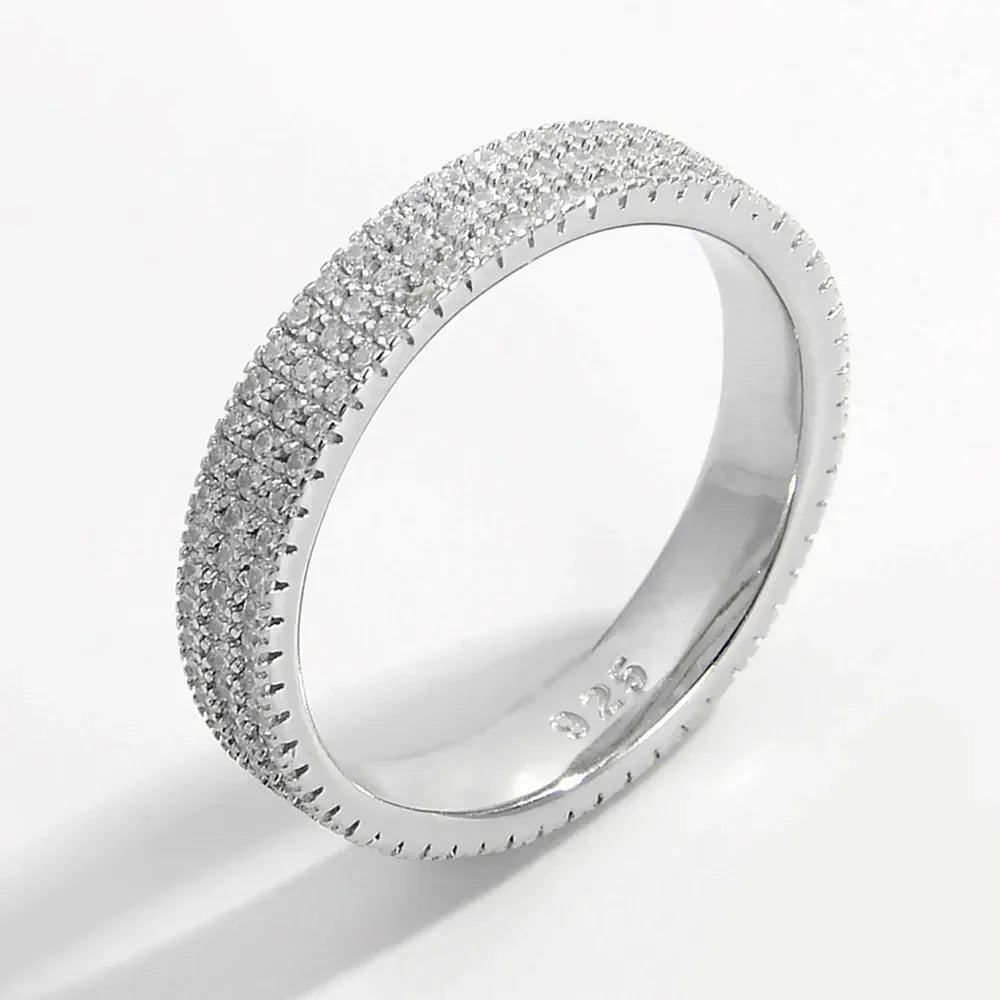 Inlaid Zircon 925 Sterling Silver Ring - VAleG