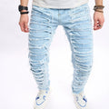 Simple Solid Color Ripped Skinny Jeans - VAleG
