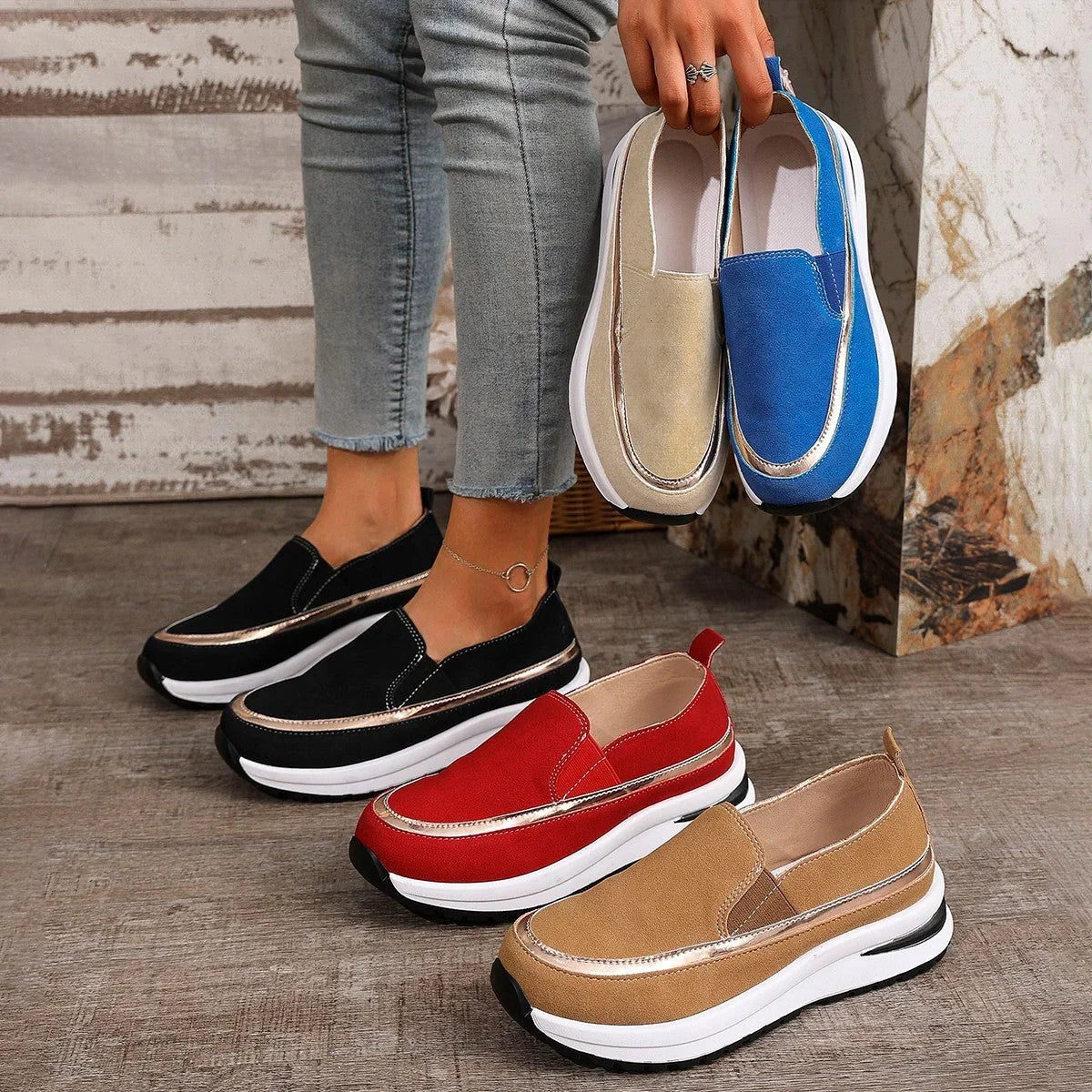 Autumn And Winter New Platform Soft Leather Soft Bottom Women's Shoes - VAleG