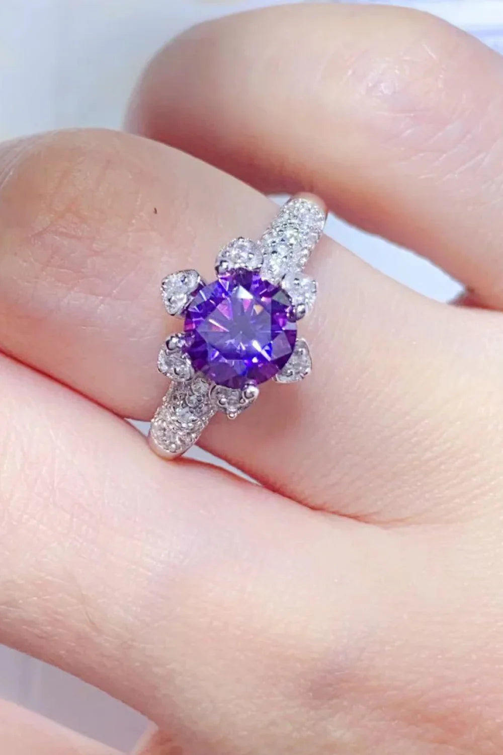 1 Carat Moissanite 925 Sterling Silver Ring - VAleG