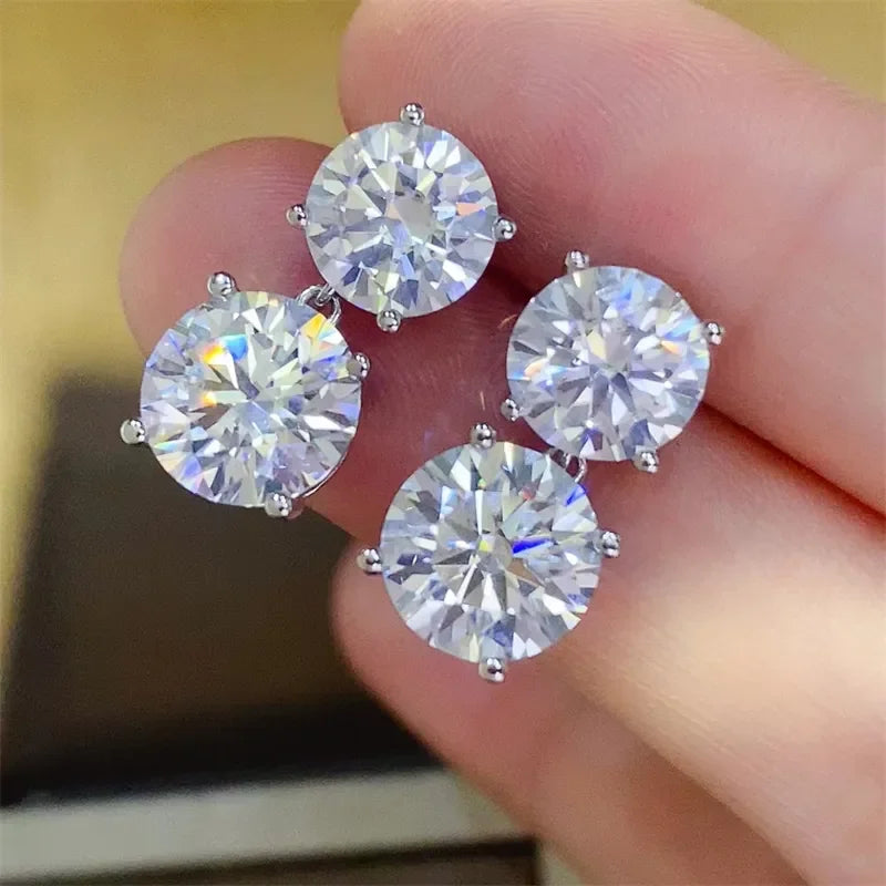 10 Carat Moissanite 925 Sterling Silver Earrings - VAleG