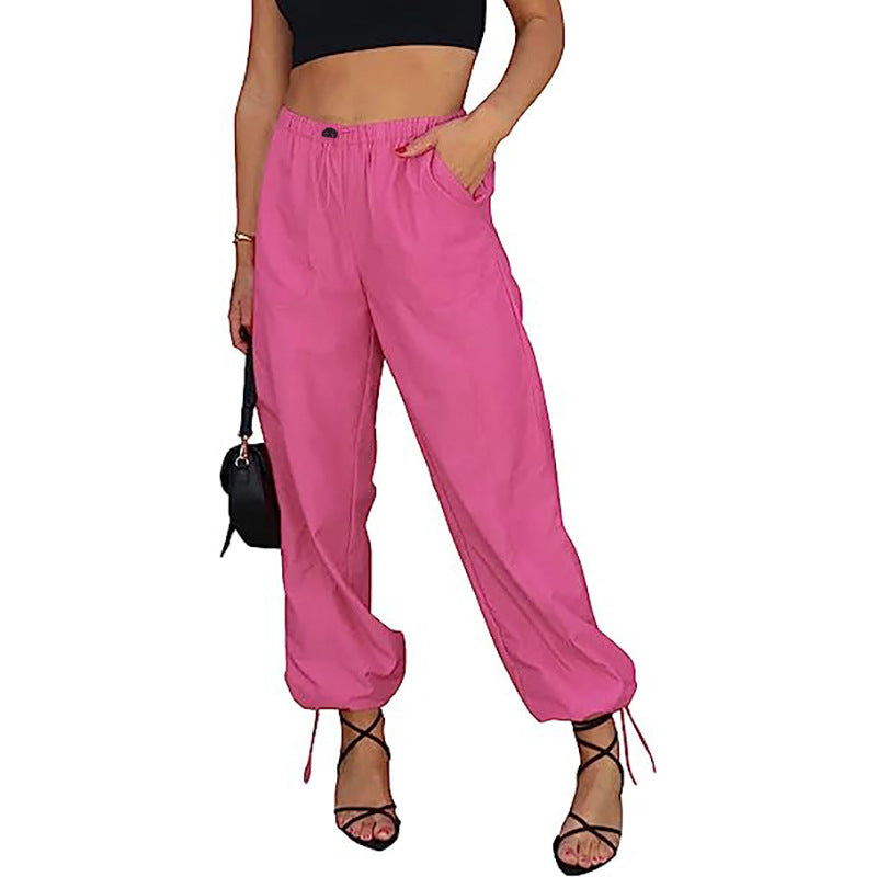 Pantaloni - Vita Elastica Tinta Unita Bloomers