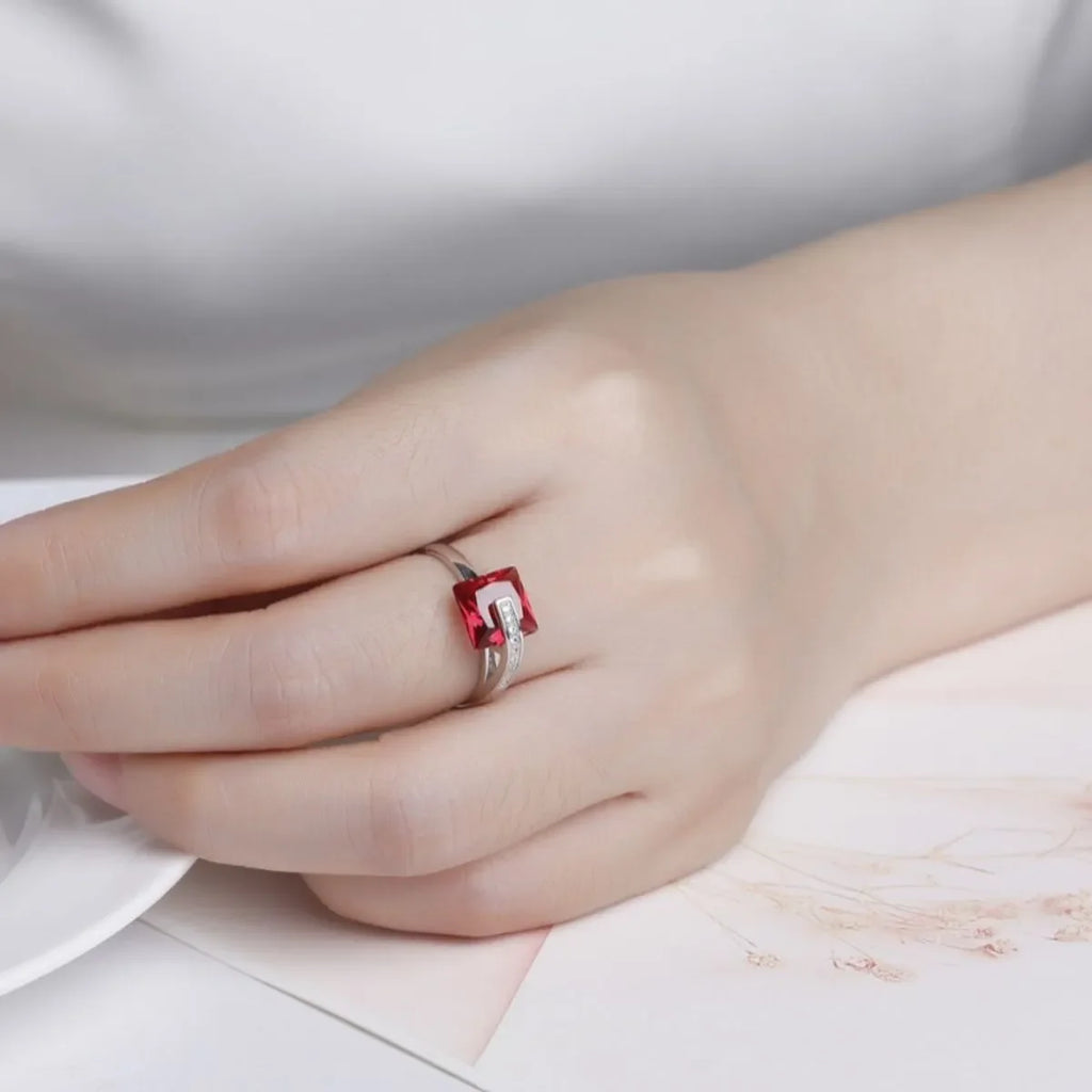 925 Sterling Silver Inlaid Zircon Ring - VAleG