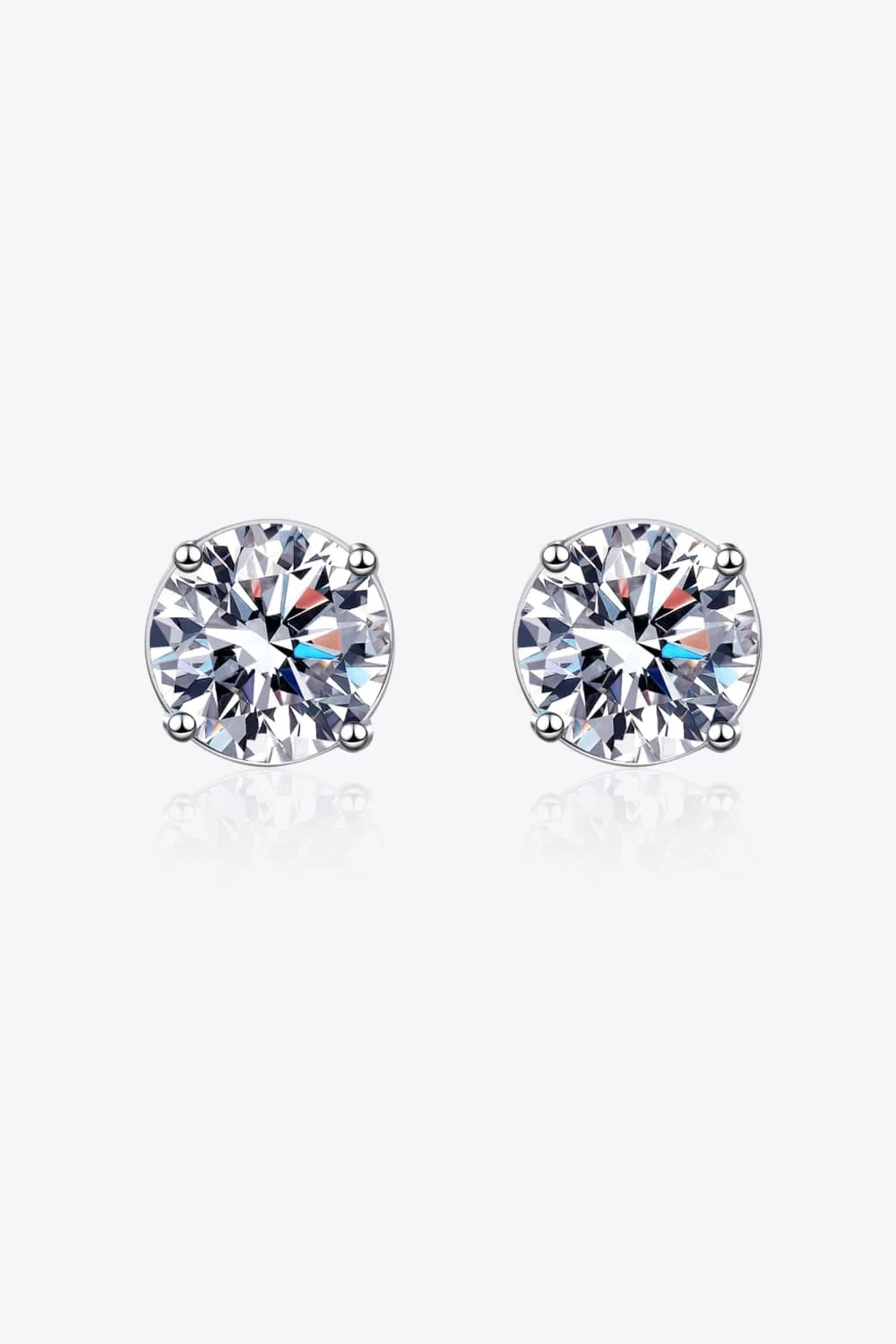 2 Carat Moissanite Rhodium-Plated Stud Earrings - VAleG