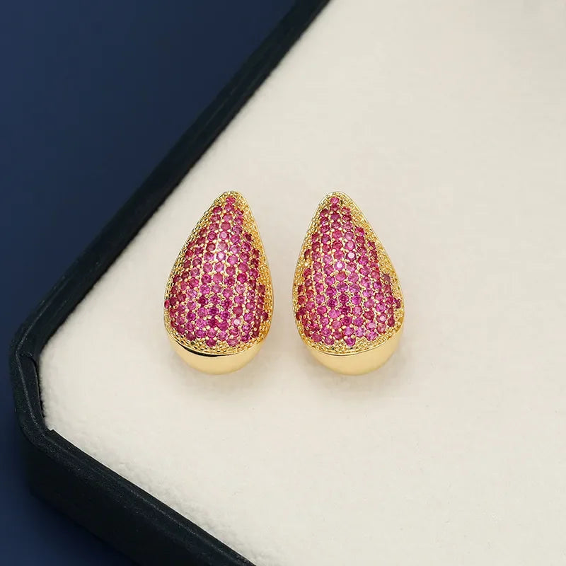 18K Gold-Plated Zircon Teardrop Earring - VAleG