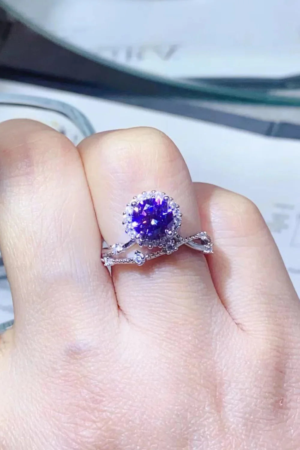 1 Carat Moissanite 925 Sterling Silver Ring - VAleG