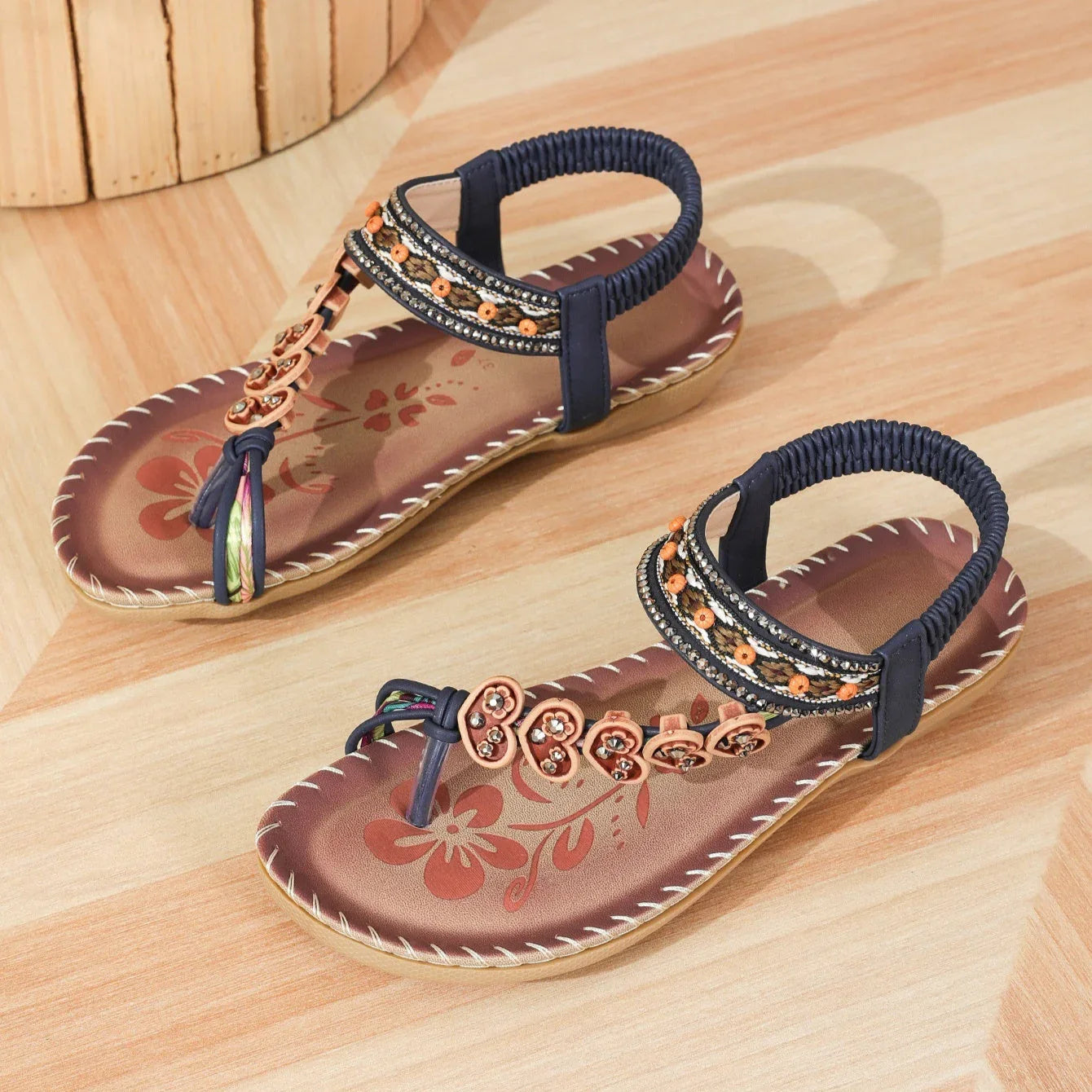 Women's Bohemian Stylish Beach Flat Sandals - VAleG