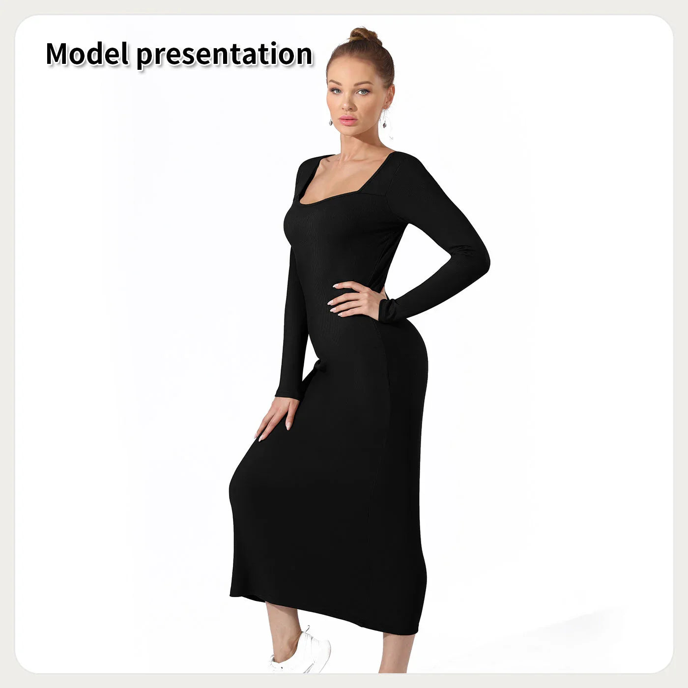 Women's Fashion Simple Solid Color Dress - VAleG