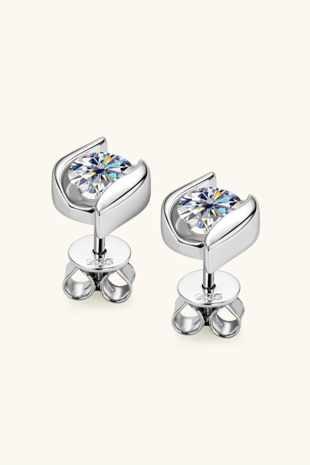1 Carat Moissanite 925 Sterling Silver Stud Earrings - VAleG