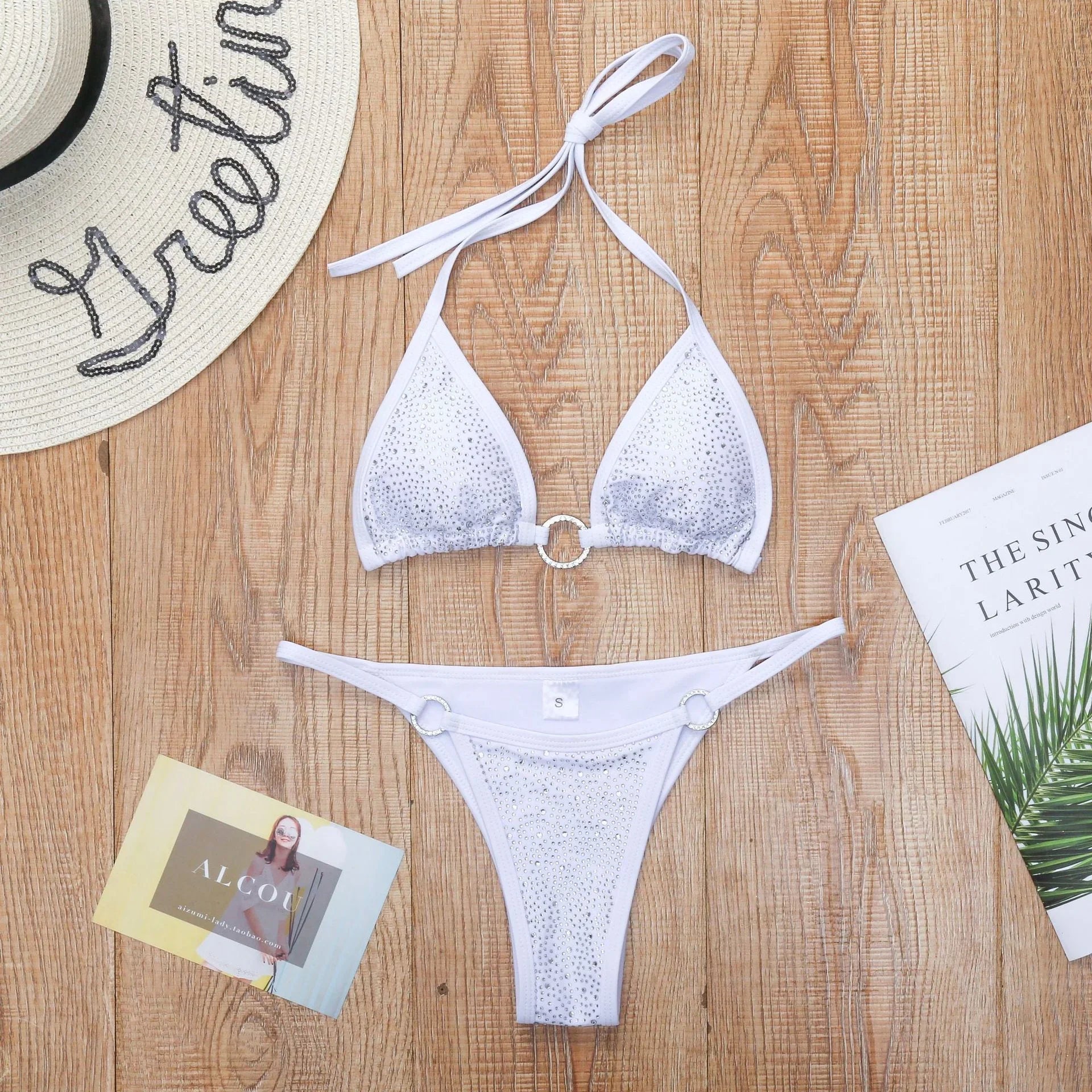 New Sexy Bikini Diamond-Studded Female Swimsuit Split Swimsuit - VAleG