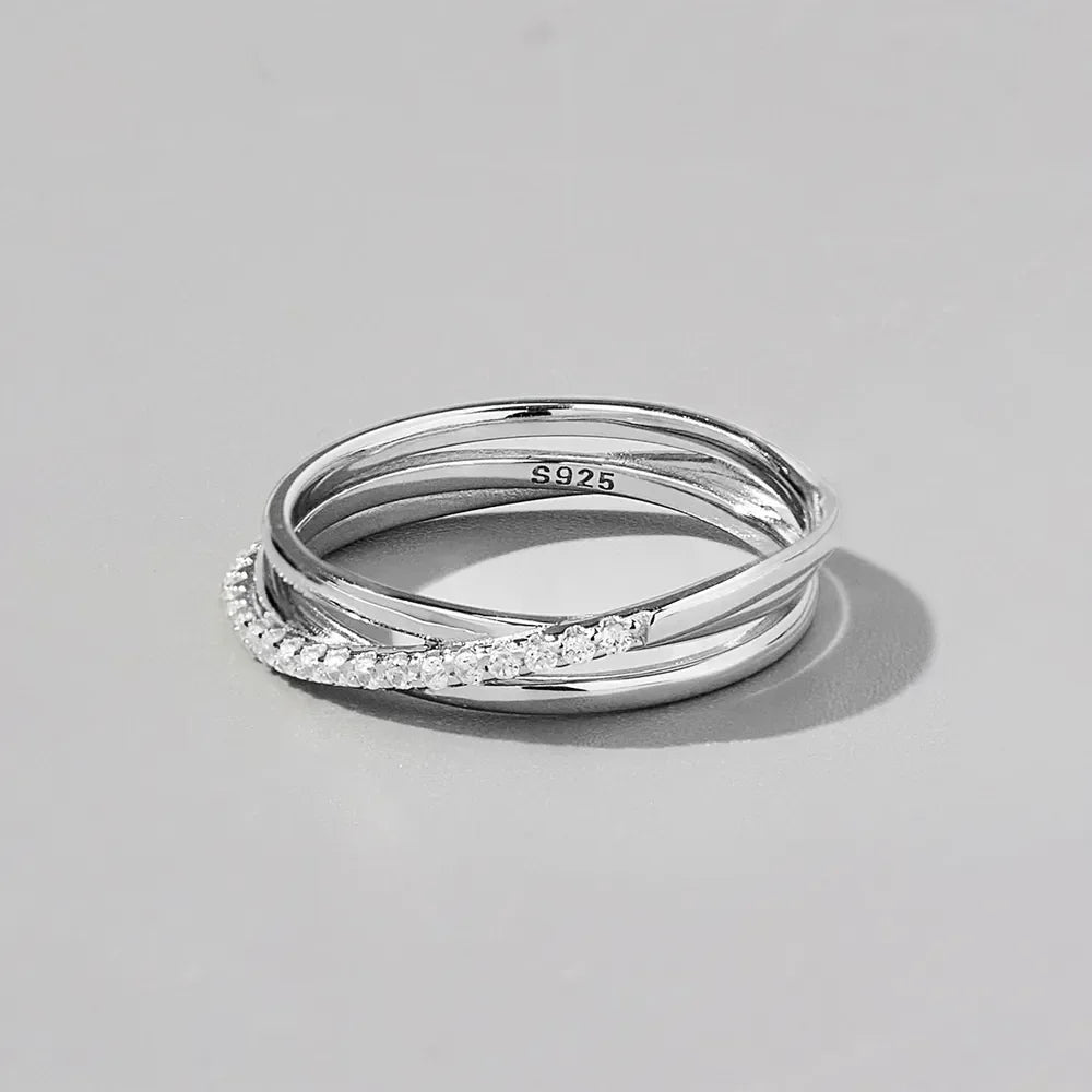 Inlaid Zircon 925 Sterling Silver Ring - VAleG