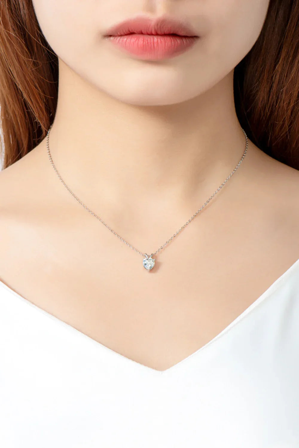 1 Carat Moissanite Heart-Shaped Pendant Necklace - VAleG