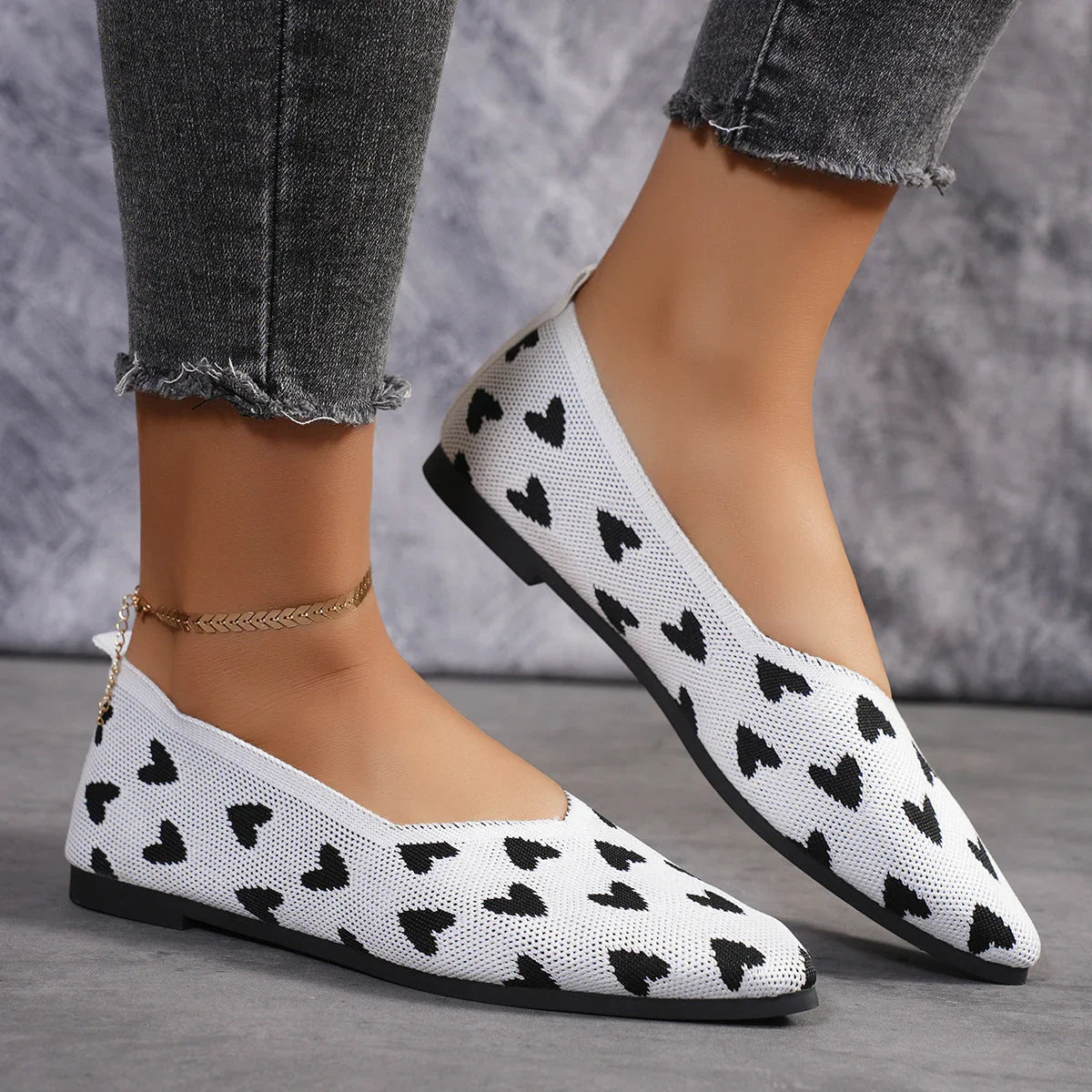 Flat Casual Shoes Light Knit Women's Shoes - VAleG