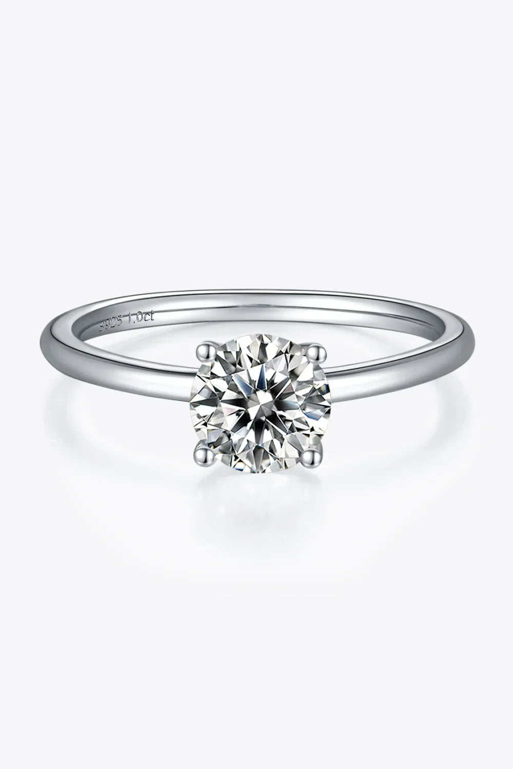 1 Carat Moissanite 925 Sterling Silver Solitaire Ring - VAleG