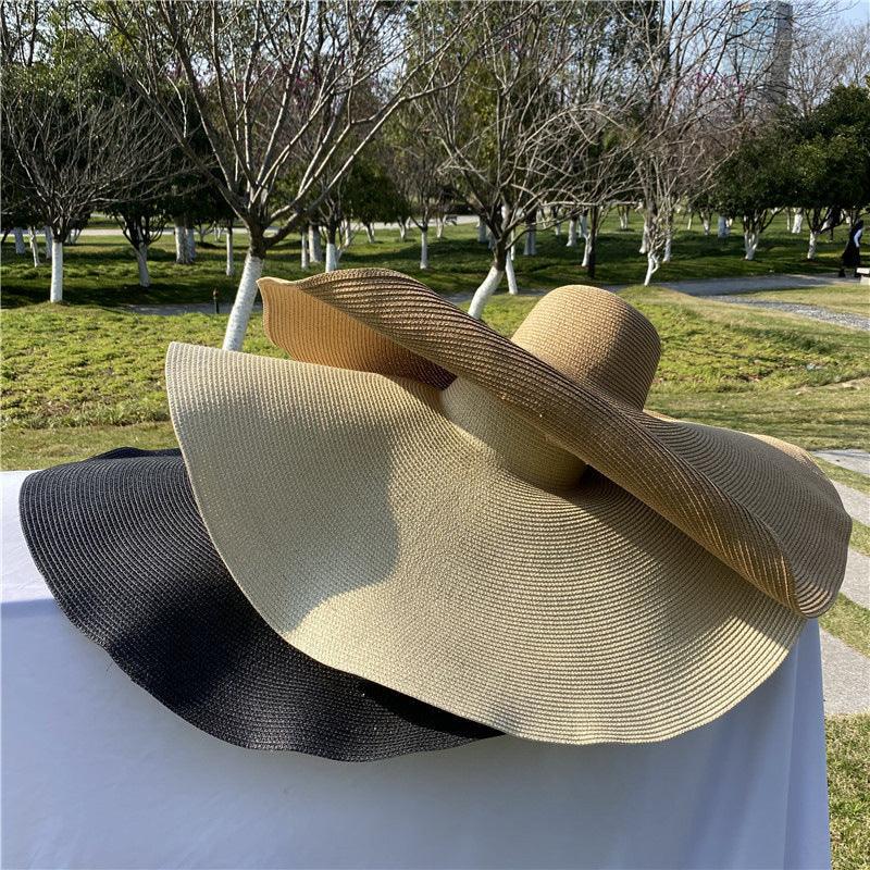 Foldable Beach Straw Oversized Sun Hat - VAleG