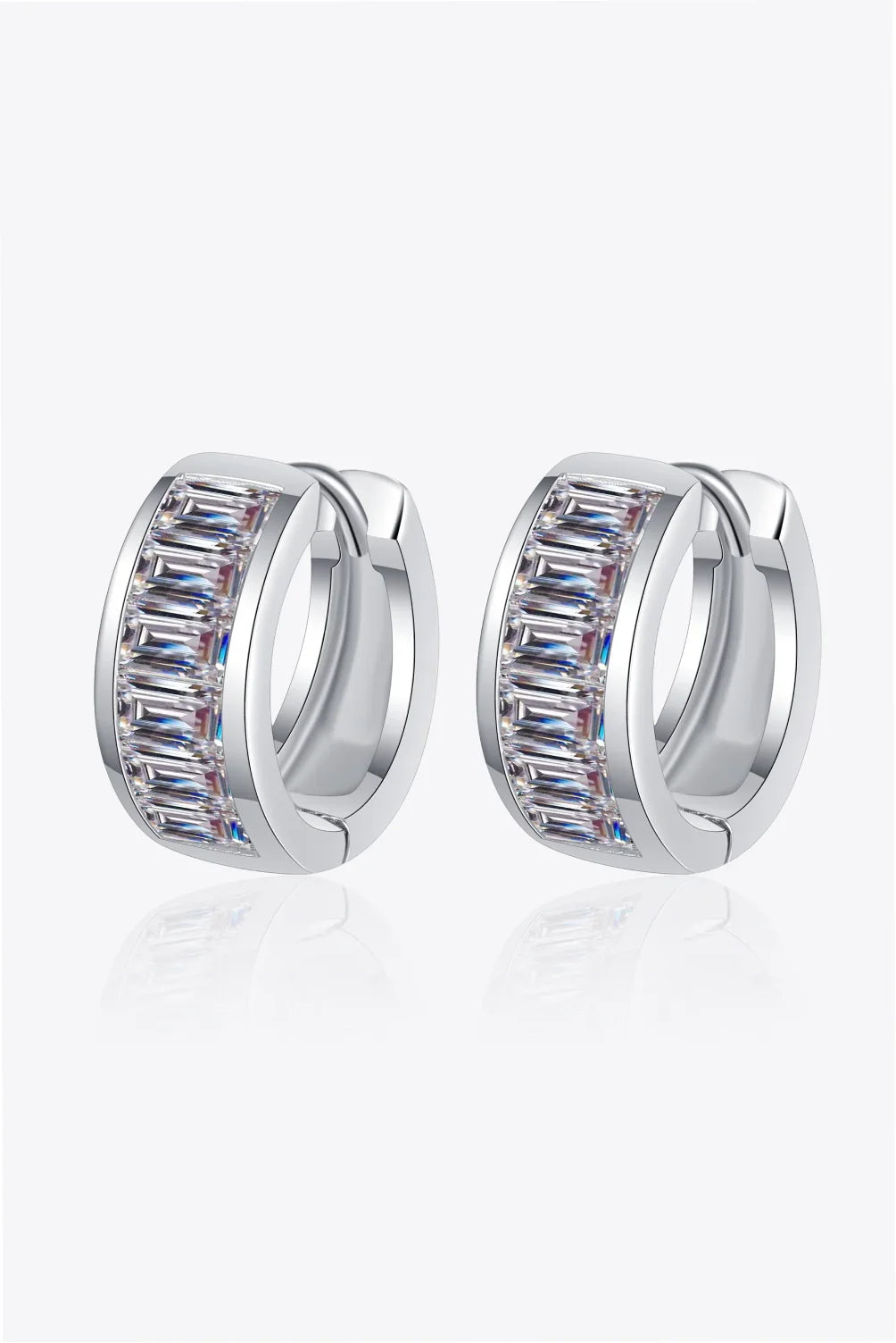1.8 Carat Moissanite 925 Sterling Silver Huggie Earrings - VAleG