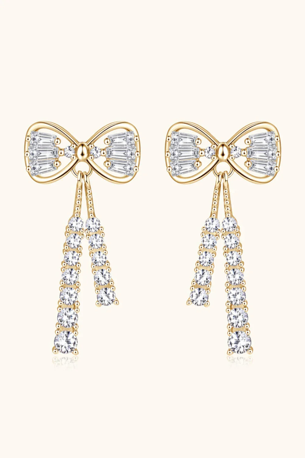 1.12 Carat Moissanite 925 Sterling Silver Bow Earrings - VAleG