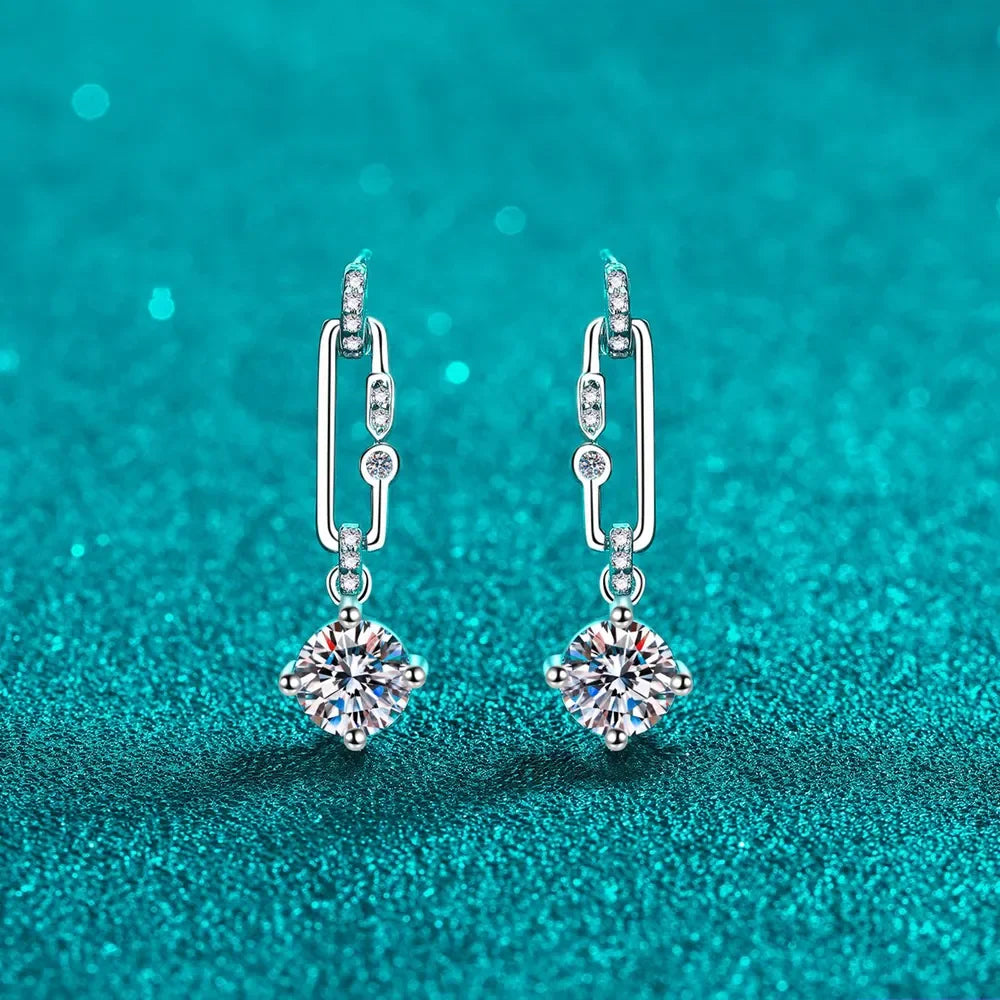 2 Carat Moissanite 925 Sterling Silver Earrings - VAleG