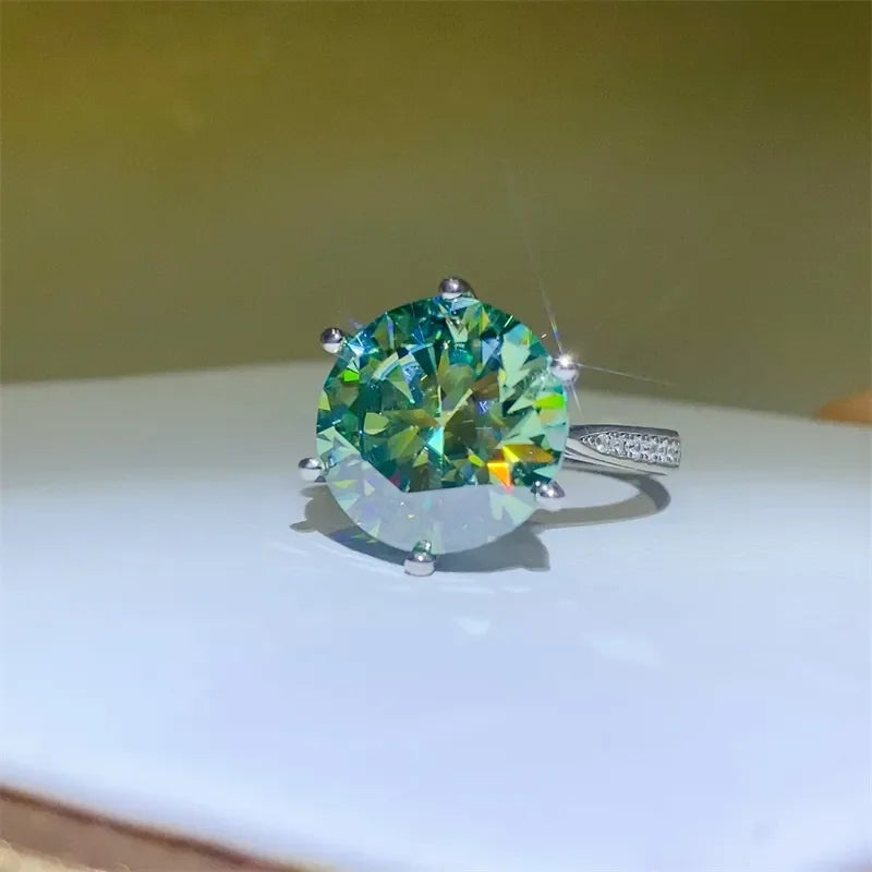 10 Carat Moissanite 925 Sterling Silver Ring - VAleG