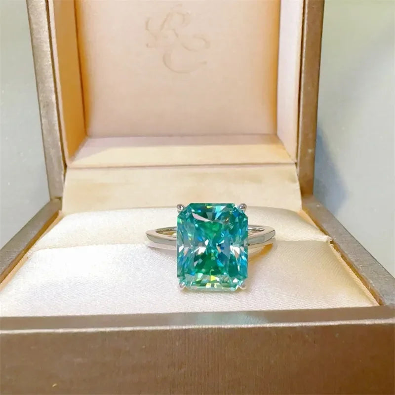 2 Carat 925 Sterling Silver Moissanite Rectangle Shape Ring - VAleG