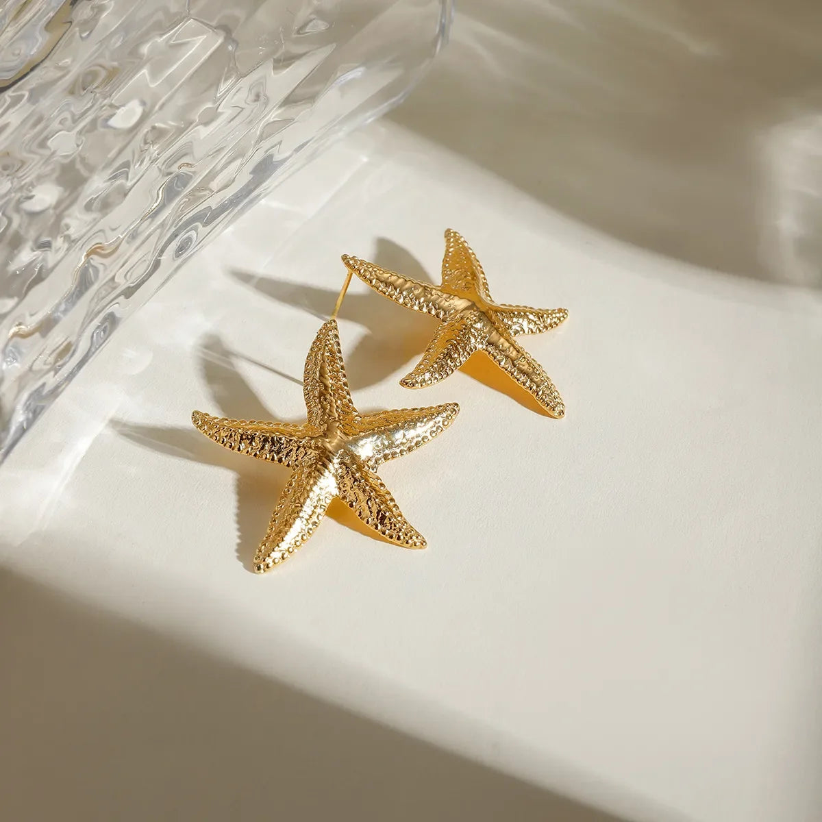 18K Gold-Plated Starfish Stud Earrings - VAleG